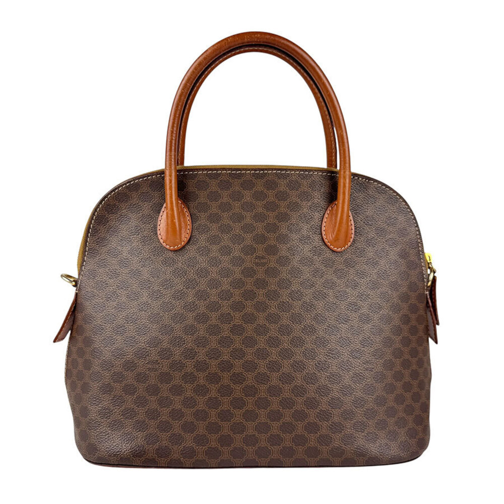Celine 2way Shoulder Bag Macadam canvas brown